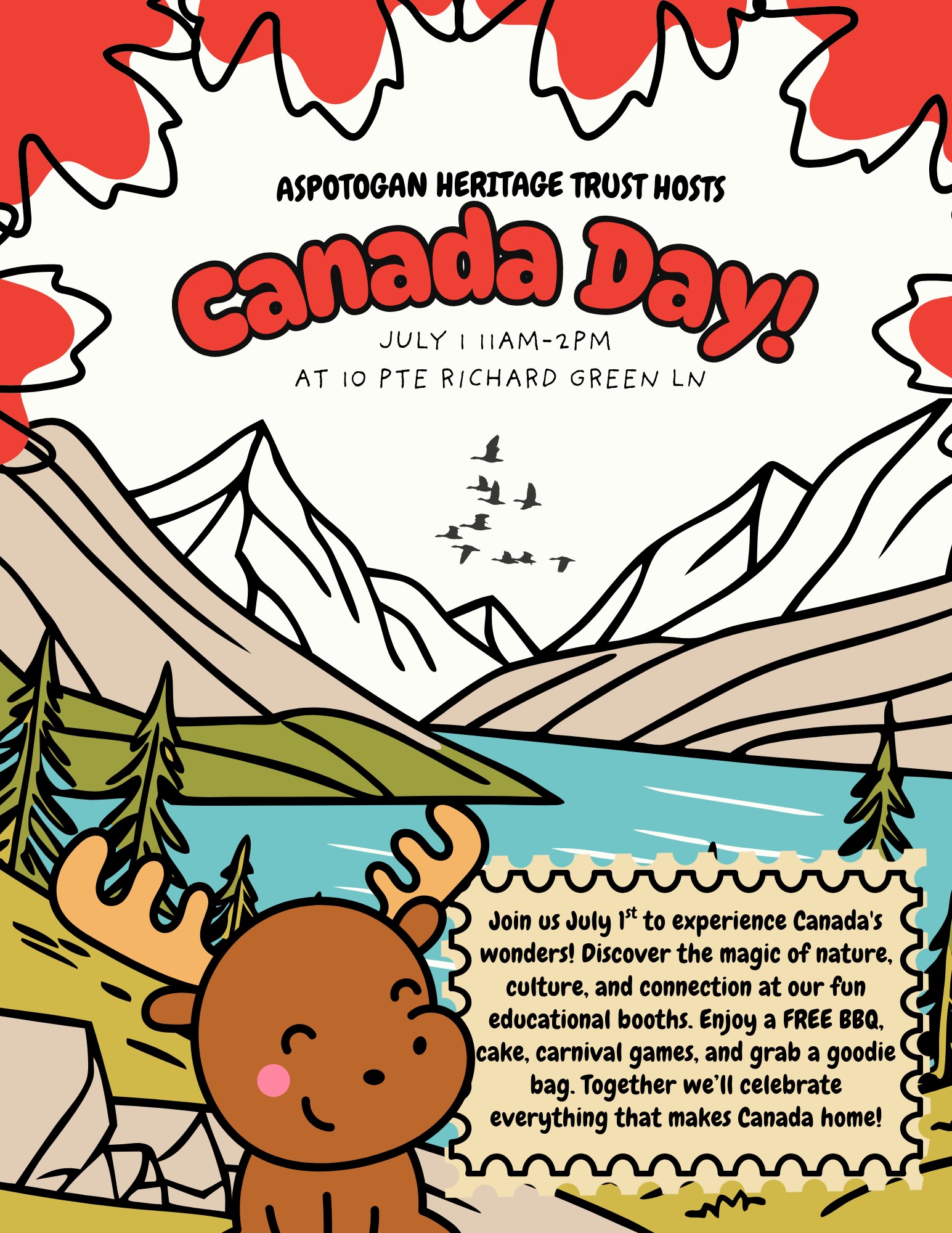 Canada Poster with a moose and mountains in the back ground