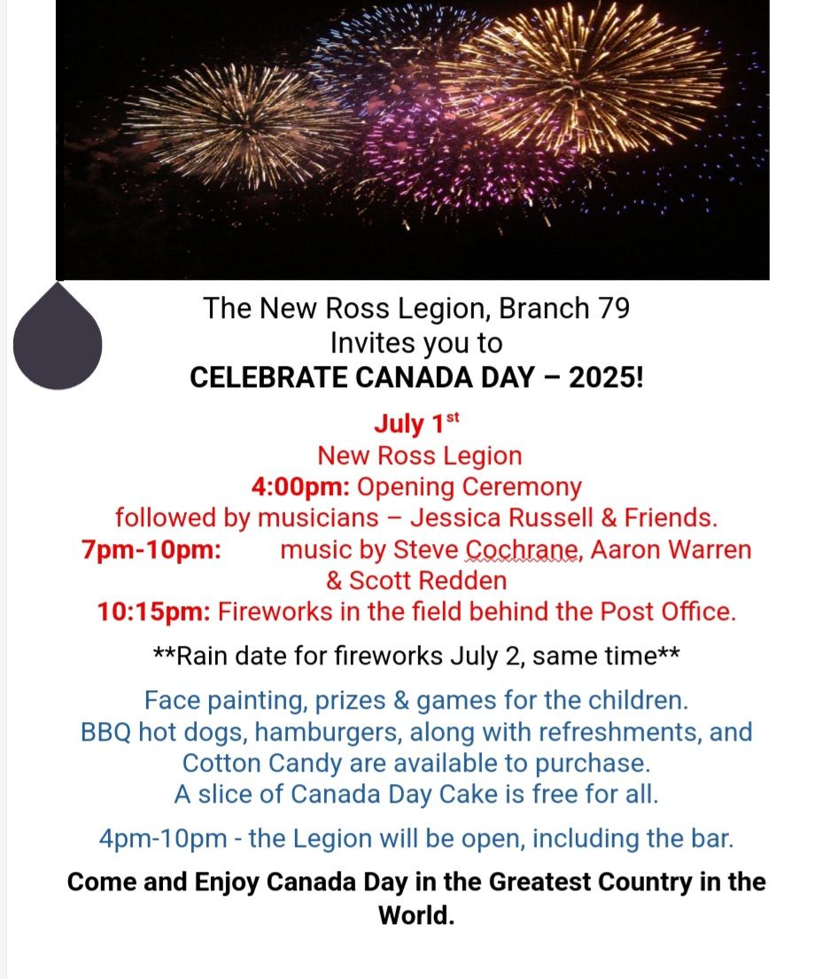 Canada Day Poster with fireworks