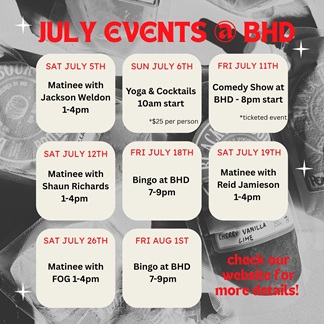 black and white calendar of events