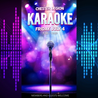 graphic of a microphone stand on its own with a purple and blue background