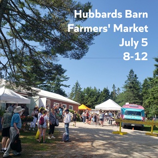 Photo of a crowd of people outside the Hubbards Barn