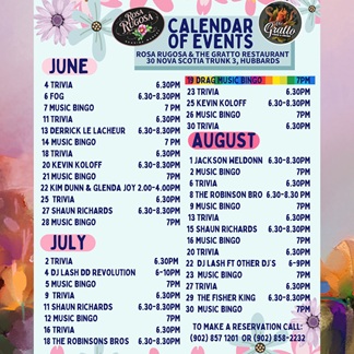 Calendar of events