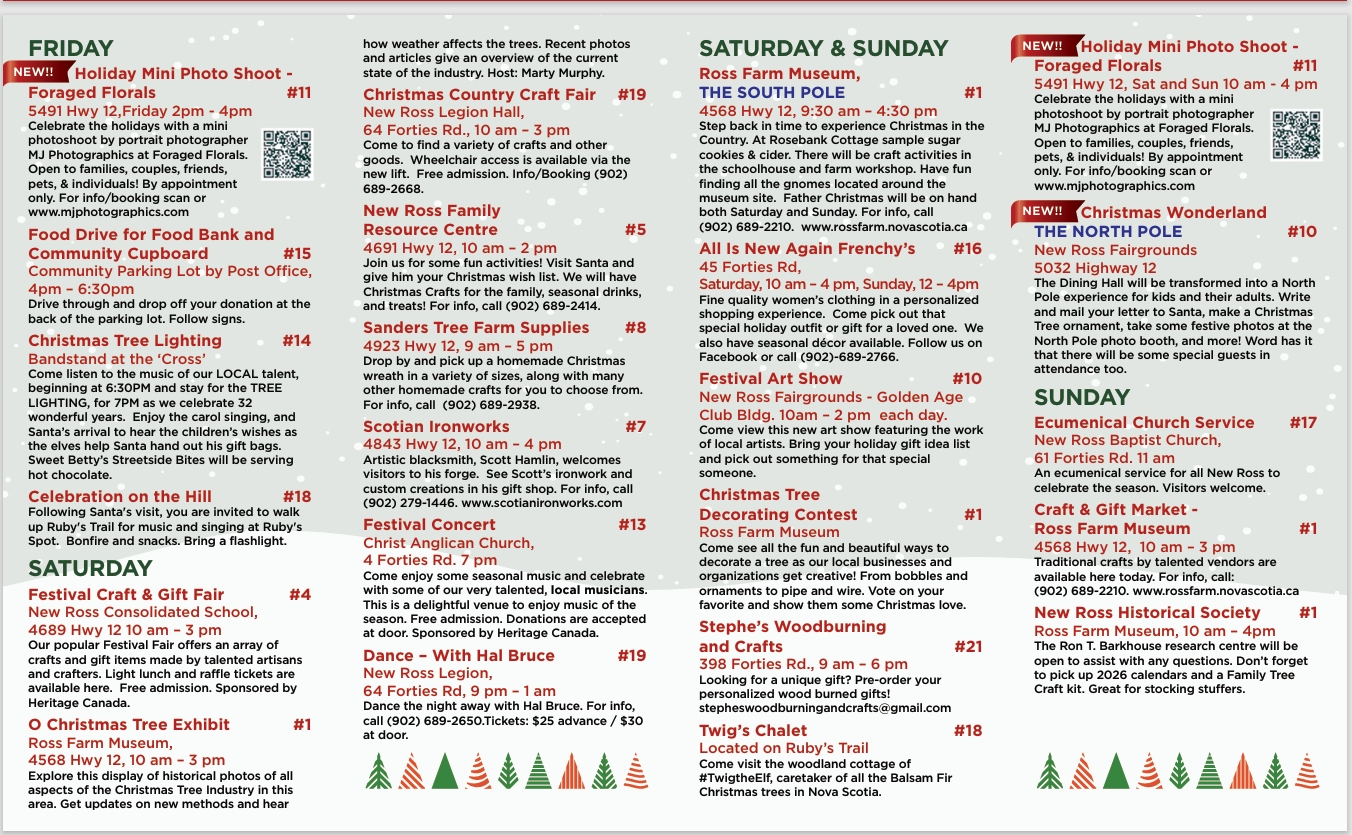 New Ross Christmas Festival Flyer Back Page
