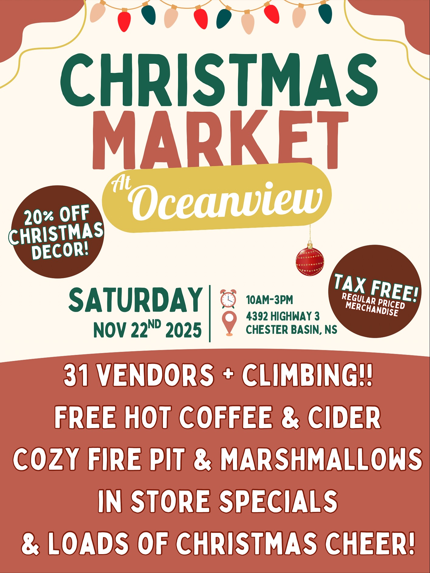 poster for oceanview home and garden christmas market