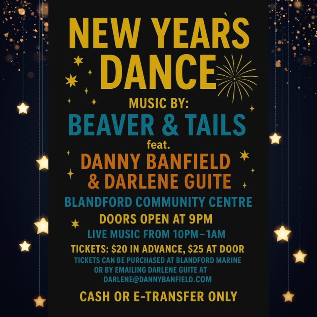 Poster for Blandford Community Center New Year's Eve Dance