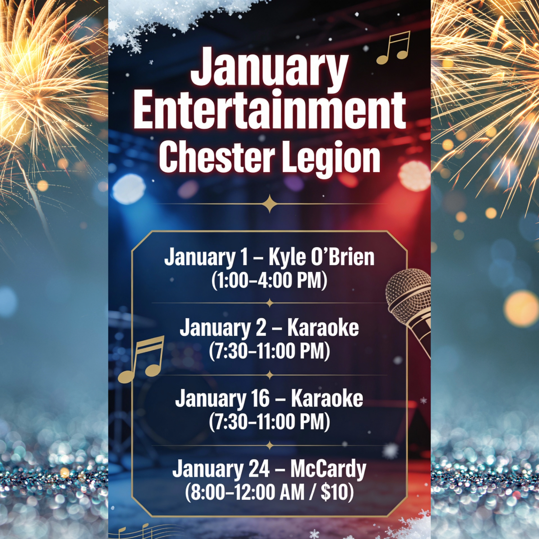 Poster for Chester Legion New Year's Day Music
