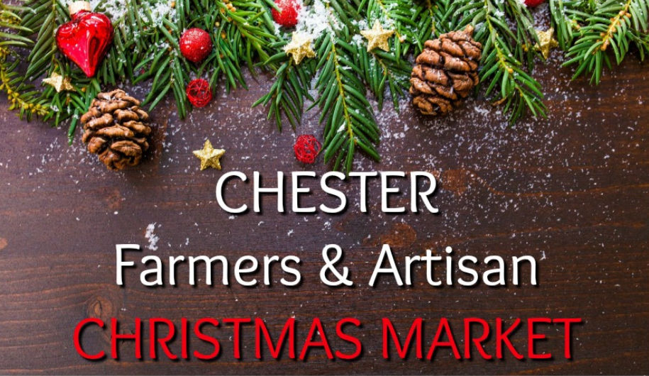 Graphic reading "Chester farmers & artisan Christmas market"