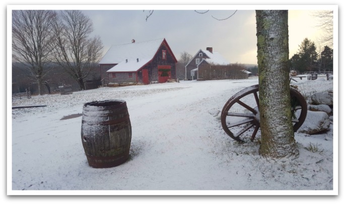 snow dusted grounds of Ross Farm