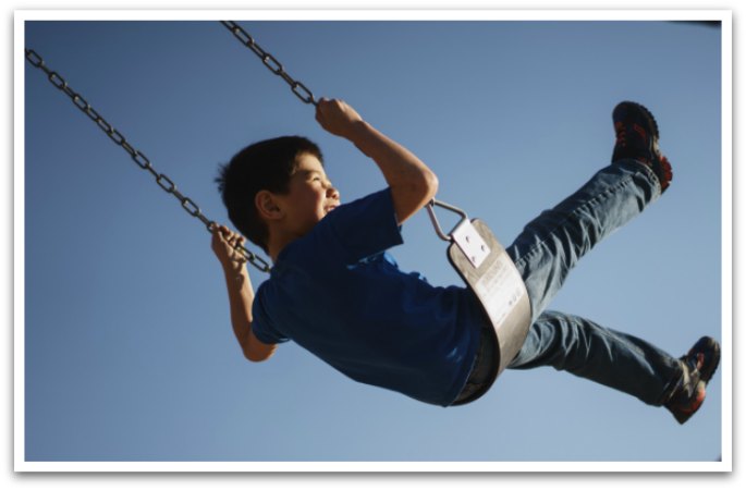 boy on a swing