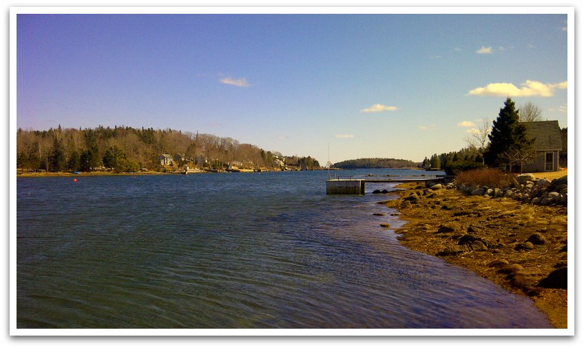 Bay under blue skies in Spring.