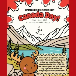 Canada Poster with a moose and mountains in the back ground