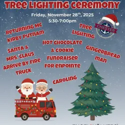 Poster for Tree Lighting Ceremony with Santa, christmas tree